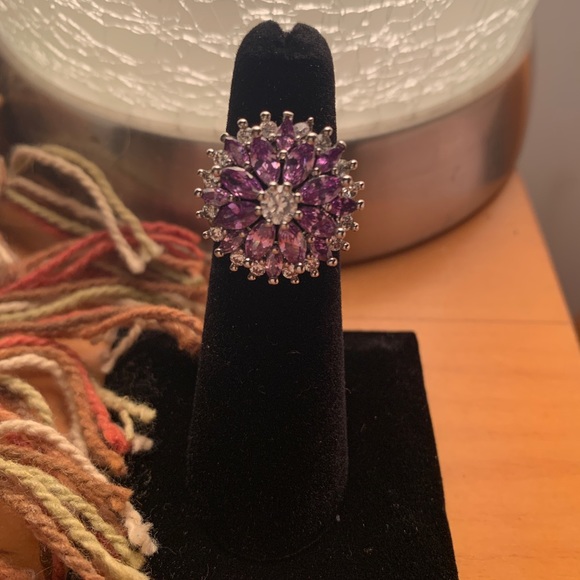 Lavender Rhinestone Ring - Picture 1 of 5